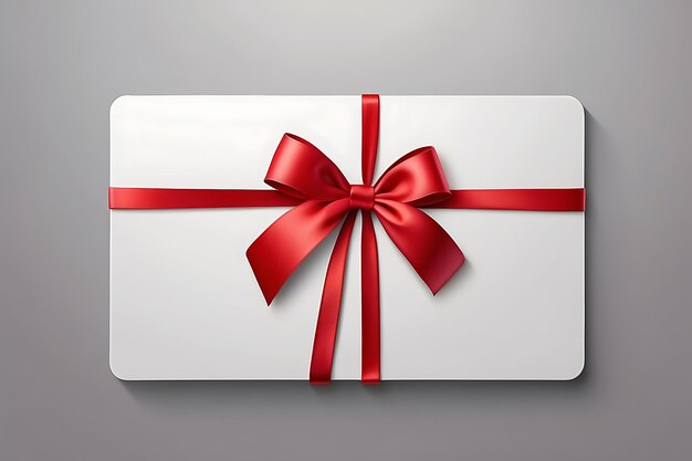 Photo a white gift box with a red ribbon tied with a bow