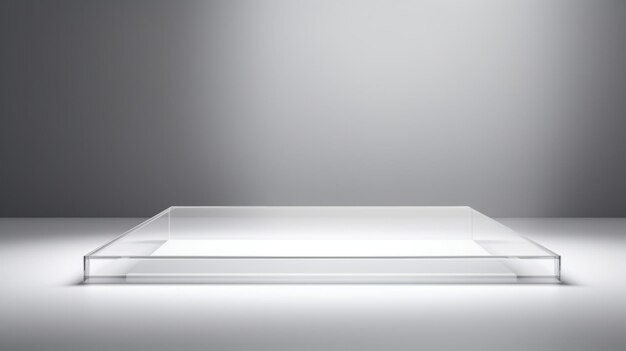 White Glass Abstract Minimalistic Product Podium.