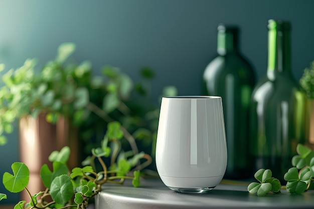 A white glass on a table