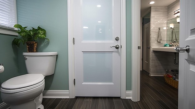 white_glazed_door_close_of_door_to_bathroom_in_the_st