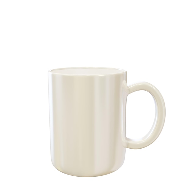 White glossy mug 3D render