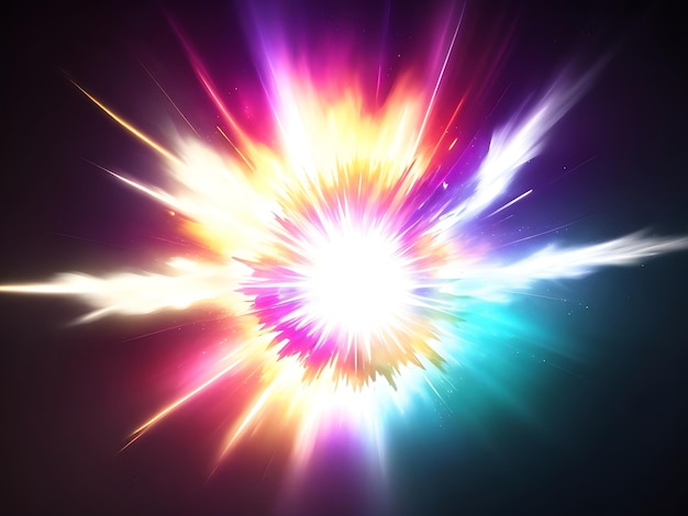 White glowing light burst explosion