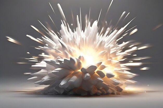 White glowing light burst explosion