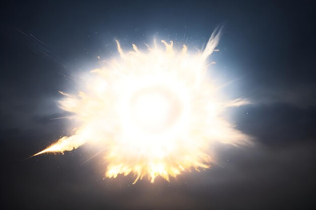 White glowing light burst explosion