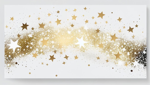 A white and gold background with gold stars and a white background.