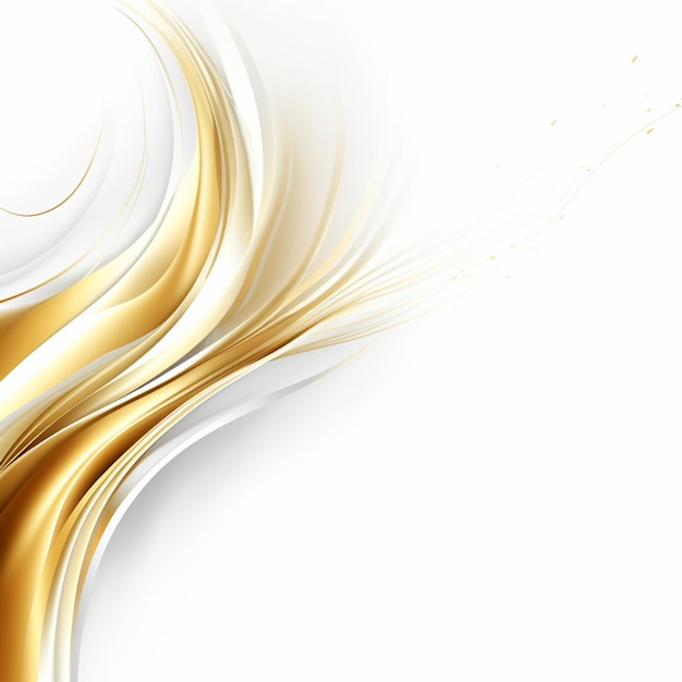 Photo a white and gold background with a wavy design.