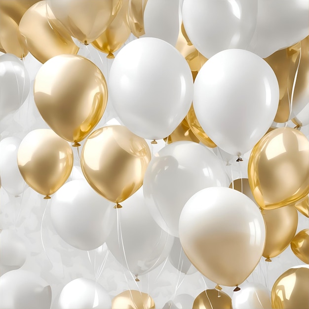 white and gold balloons