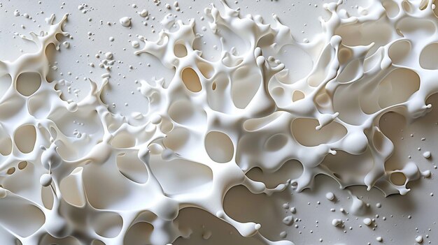 a white and gold colored 3d image of a white and brown colored foamy surface