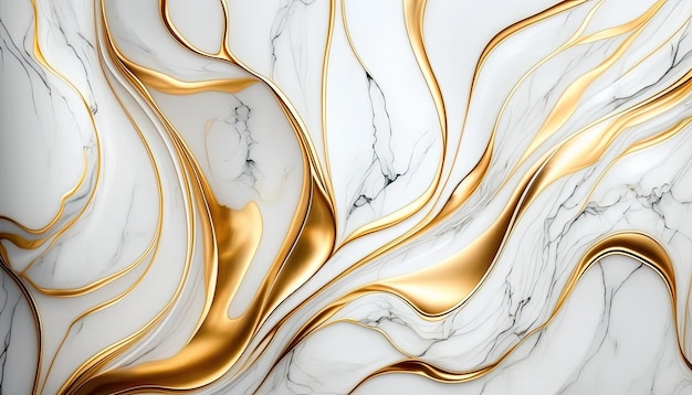 White and Gold Marble Background