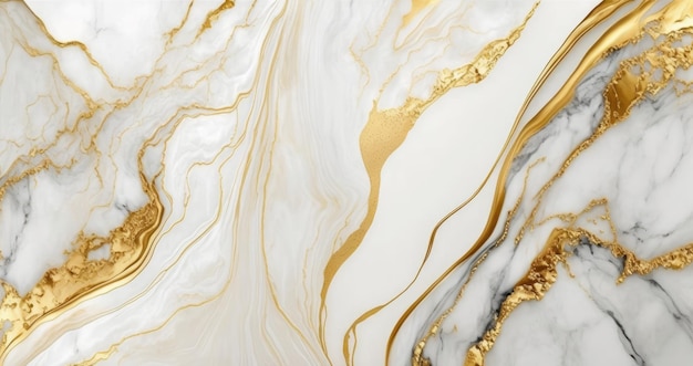 White and Gold Marble Background