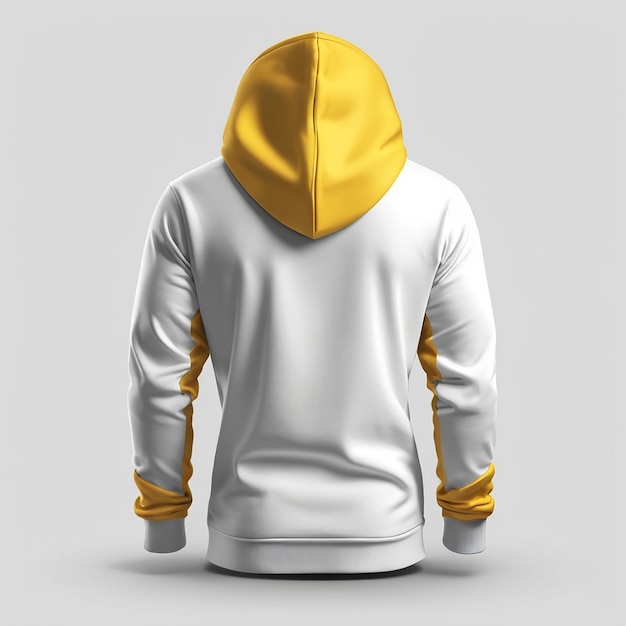 Photo white and gold mixed color hoodie back part