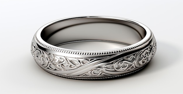 Фото Белое золотое кольцо с драгоценными камнями 585 каратные ювелирные изделия ии генерирует изображение