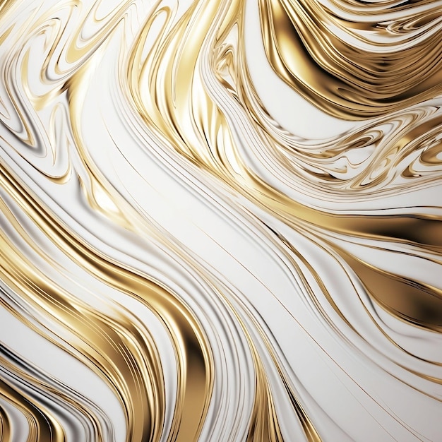 A white and gold wallpaper with a wavy design.