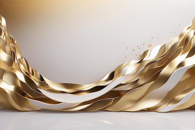 white gold waves background