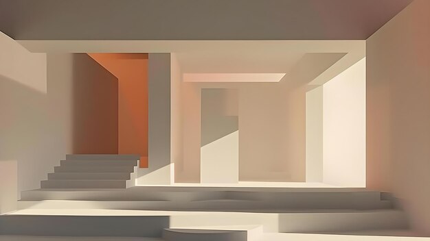 백색 그라디언트 추상 배경 빈 방 환상을 만들기 D 렌더링 개념 추상적인 배경  빈 방 환상 색 그래디언트 3D 랜더링