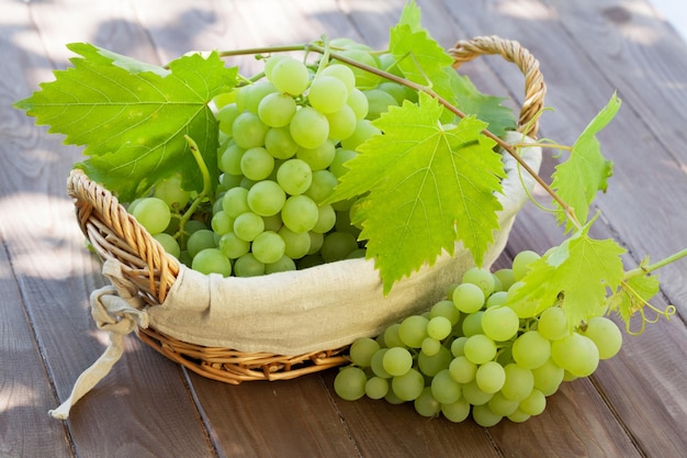 White grape in basket