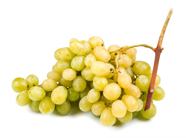 White grape on white background