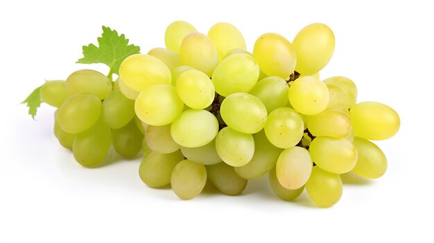 White grapes isolated on white background