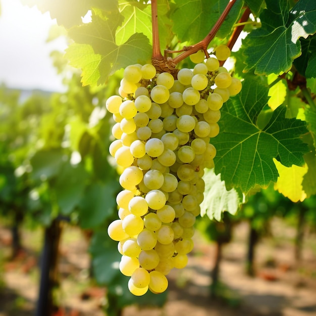 ワイン畑の白いブドウ ジェネレーティブAI