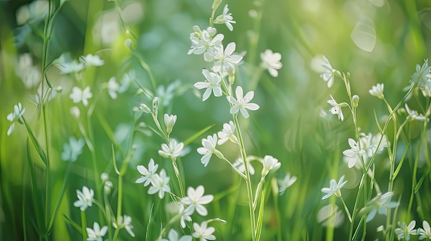 White grass flowers Generative AI