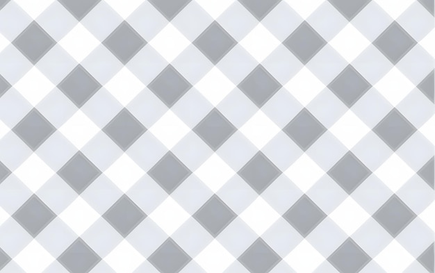 회색 패턴의 흰색과 회색 체크 무늬 직물.