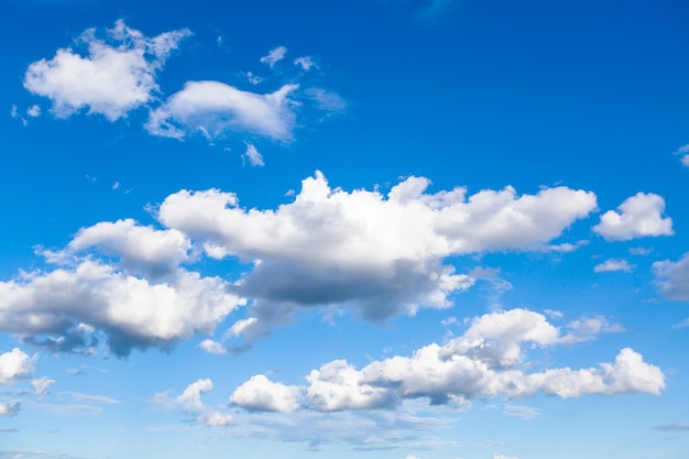 White and gray clouds in blue sky on sunny day