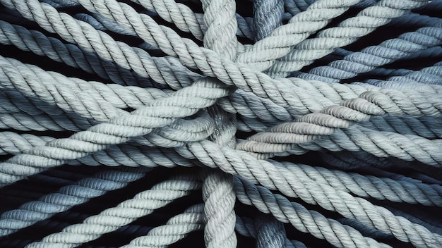 White and gray color of rope texture and surface for background
