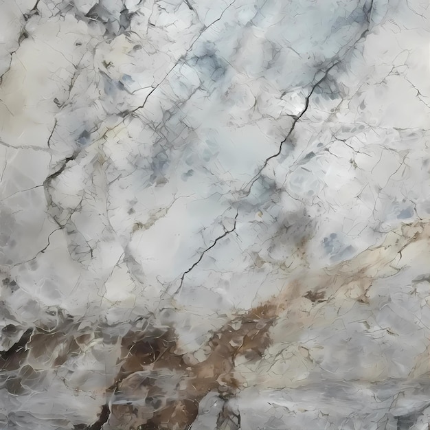 A white and gray marble with a brown spot on it