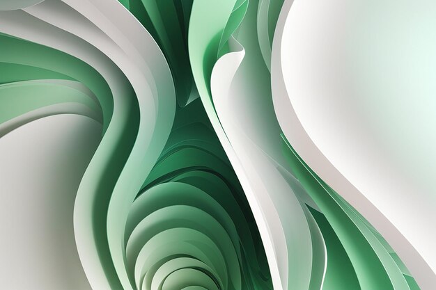 White and green 3d gradient background