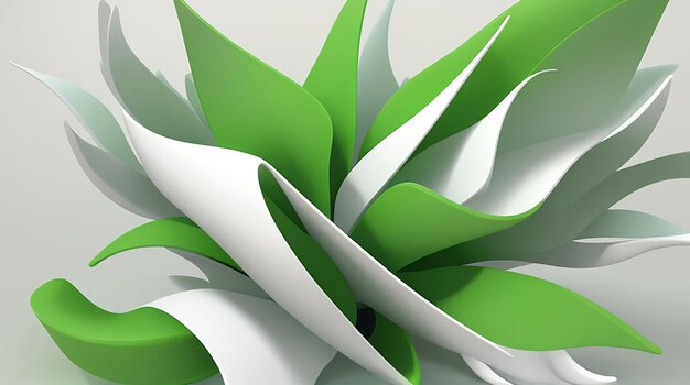 White and green 3d gradient background