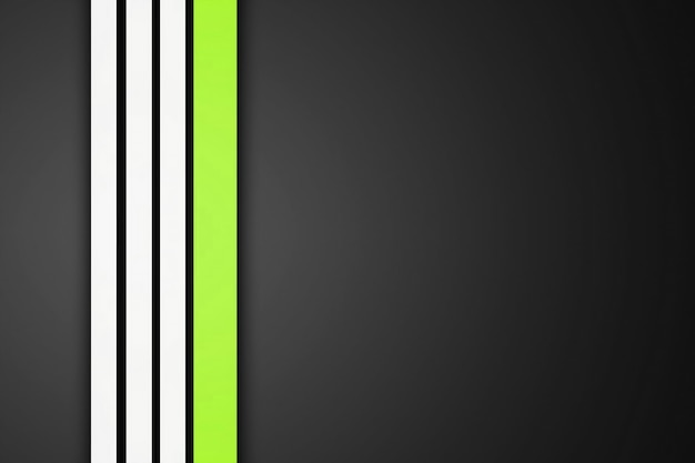 White and green straight stripes on a gray background. 3d pattern lines modern design, stripes geometric shapes perspective