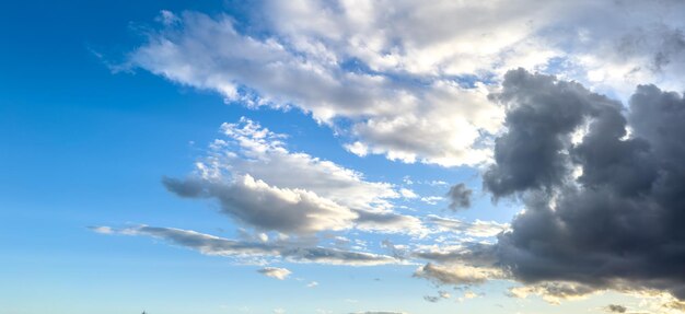 White and grey fluffy cloud against blue sky background texture summer day Wallpaper Copy space