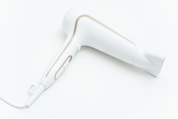 White hairdryer with a diffuser