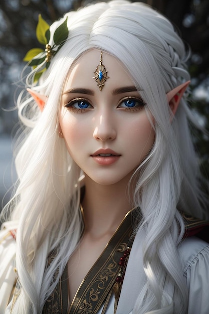 White haired elf girl