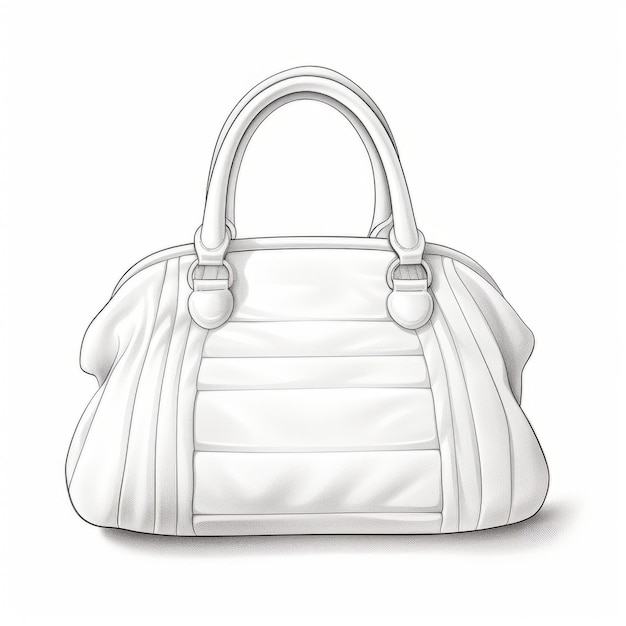 White Handbag Vector Tiffanyinspired Monochromatic Realism With Heavy Shading