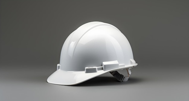 white hard hat on a gray surface