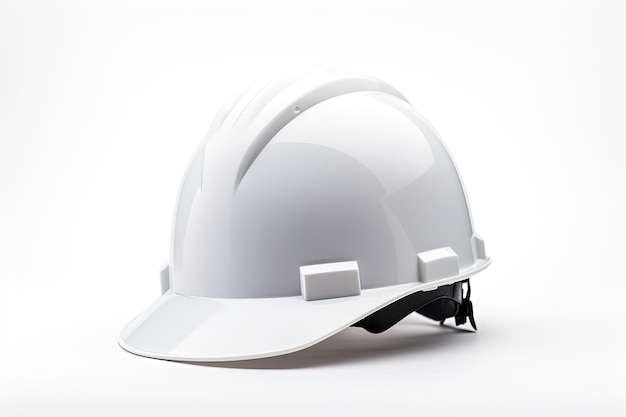 White hard hat on a white background