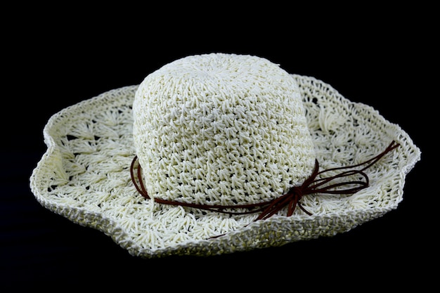 White hat from nature in thailand on black background