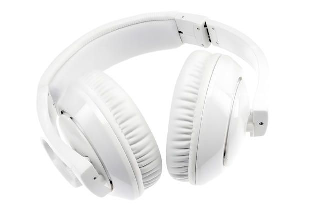 White headphones isolated on white background neural network generated image