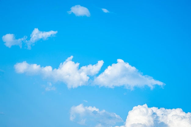 White heap clouds in the blue sky