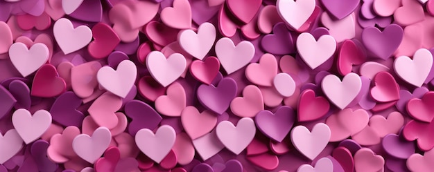 White hearts on barbie pink background Valentines day Generative AI