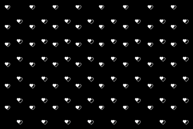 White hearts on black background wallpaper