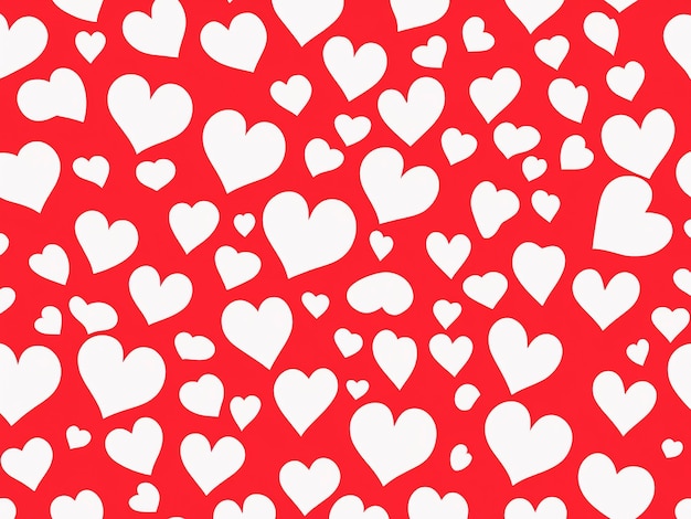 Photo white hearts on red background valentines day background