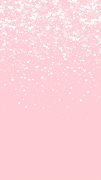 Photo white hearts scattered on pink background