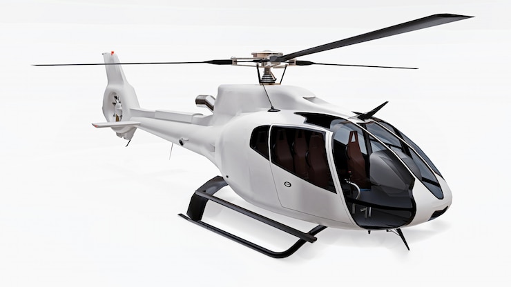 Photo white helicopter isolated on the white background