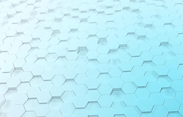 White hexagon 3D background texture 3d rendering illustration Futuristic abstract banner