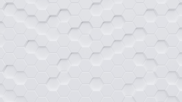 White hexagon pattern background.3d rendering