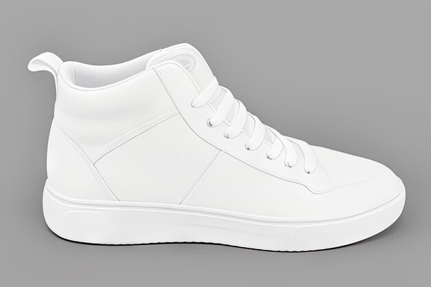 Photo white high top sneakers unisex footwear fashion