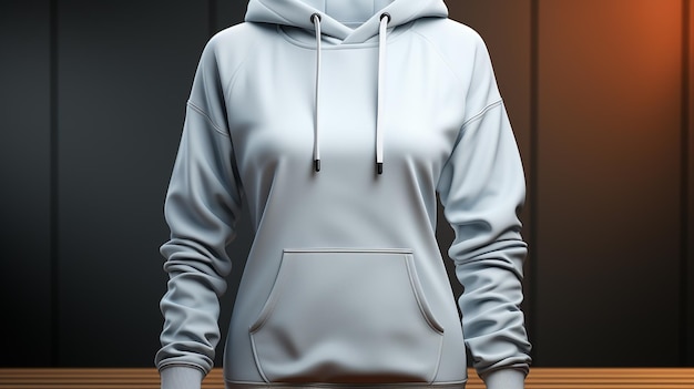 White hoodie. Fashionable clothes for branding