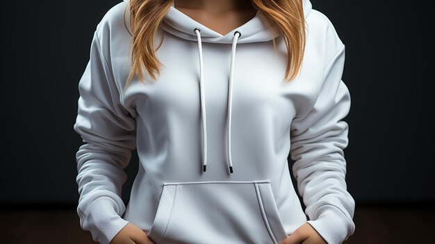 White hoodie. Fashionable clothes for branding